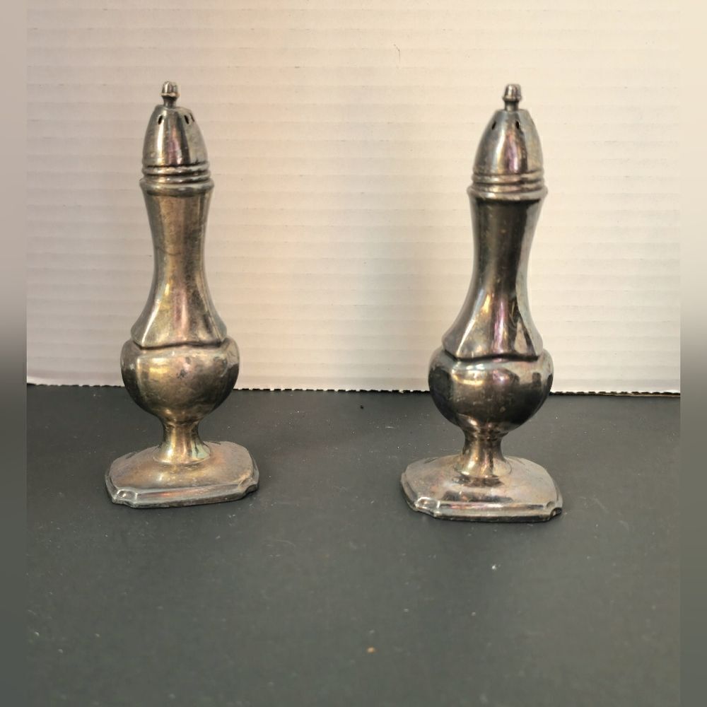 Vintage Benedict Proctor silver salt and pepper shakers